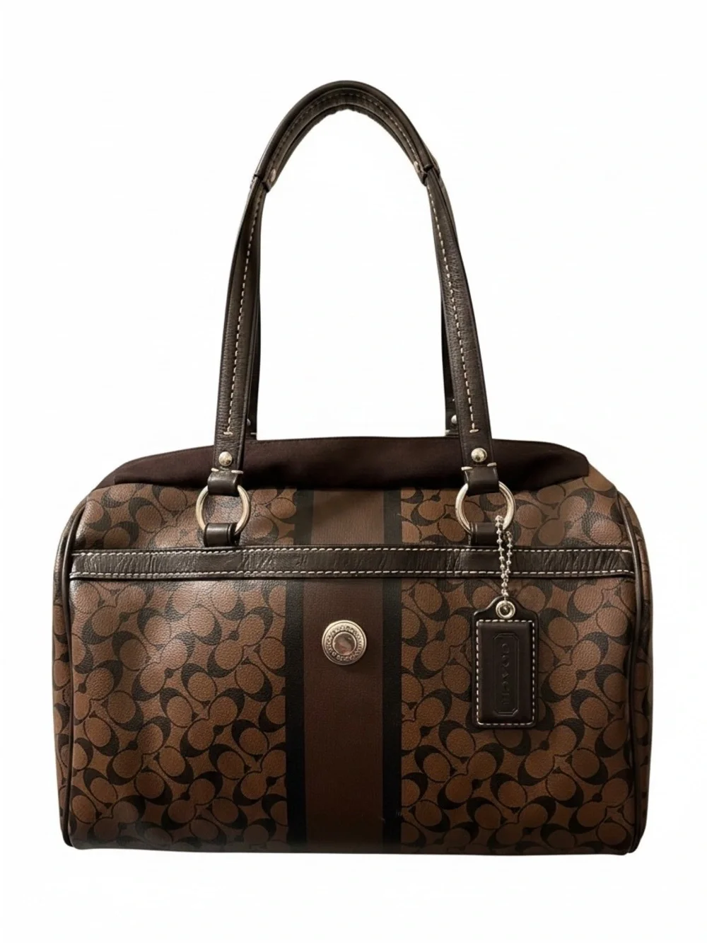 Coach Chelsea Brown Signature Leather Satchel